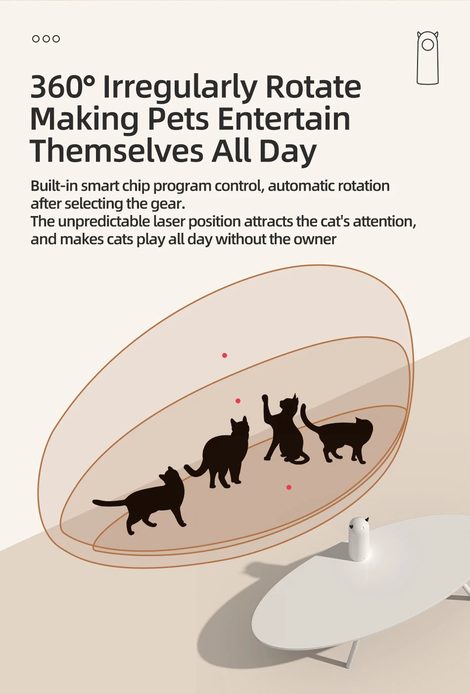 Smart LED Laser Cat Toy – Automatic Interactive Teaser