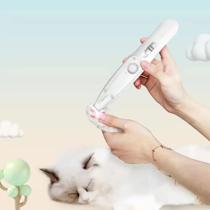 2-in-1 Pet Trimmer with Hair Suction – Quiet Cordless Paw & Ear Groomer for Cats & Dogs