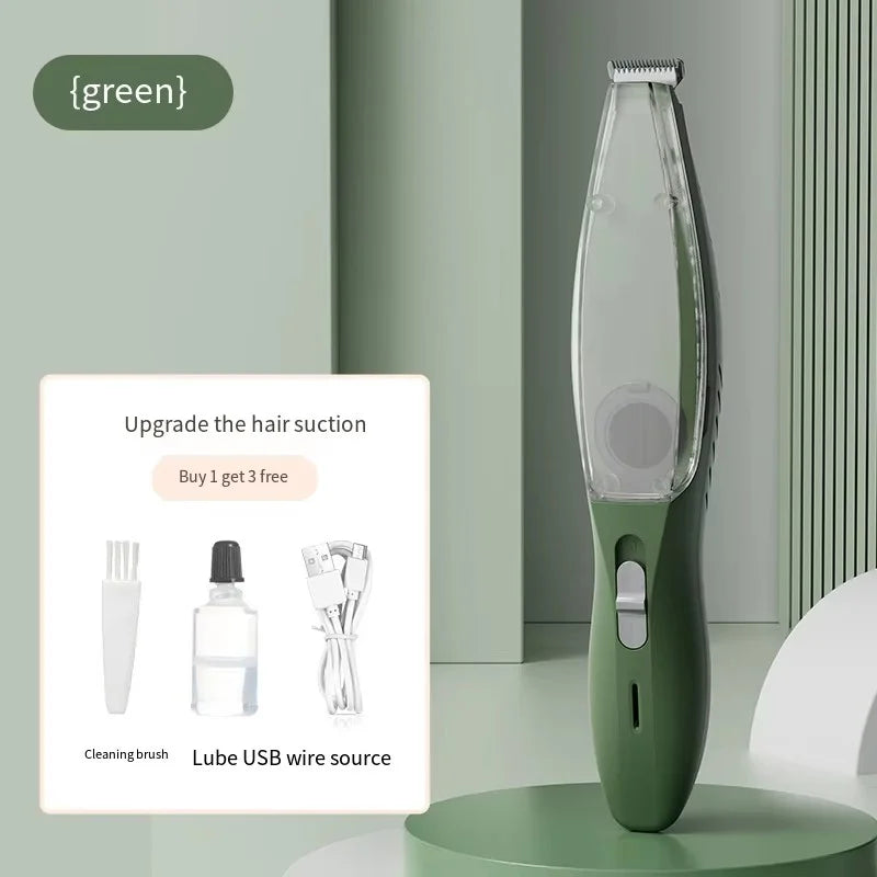 2-in-1 Pet Trimmer with Hair Suction – Quiet Cordless Paw & Ear Groomer for Cats & Dogs