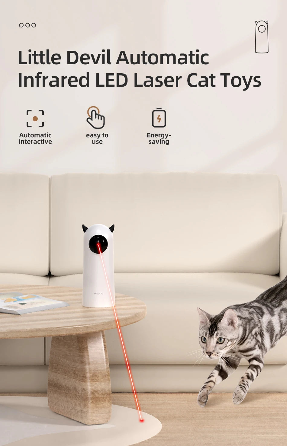 Smart LED Laser Cat Toy – Automatic Interactive Teaser