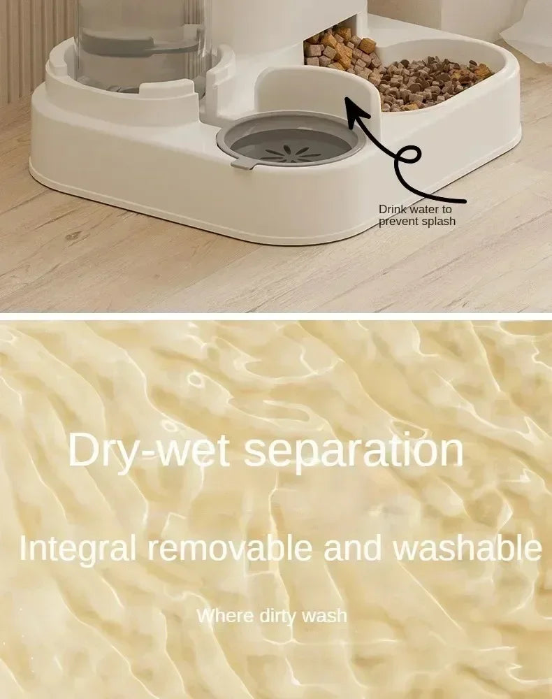 2-in-1 Automatic Pet Feeder & Water Dispenser – Large Capacity Food & Water Station for Cats & Dogs