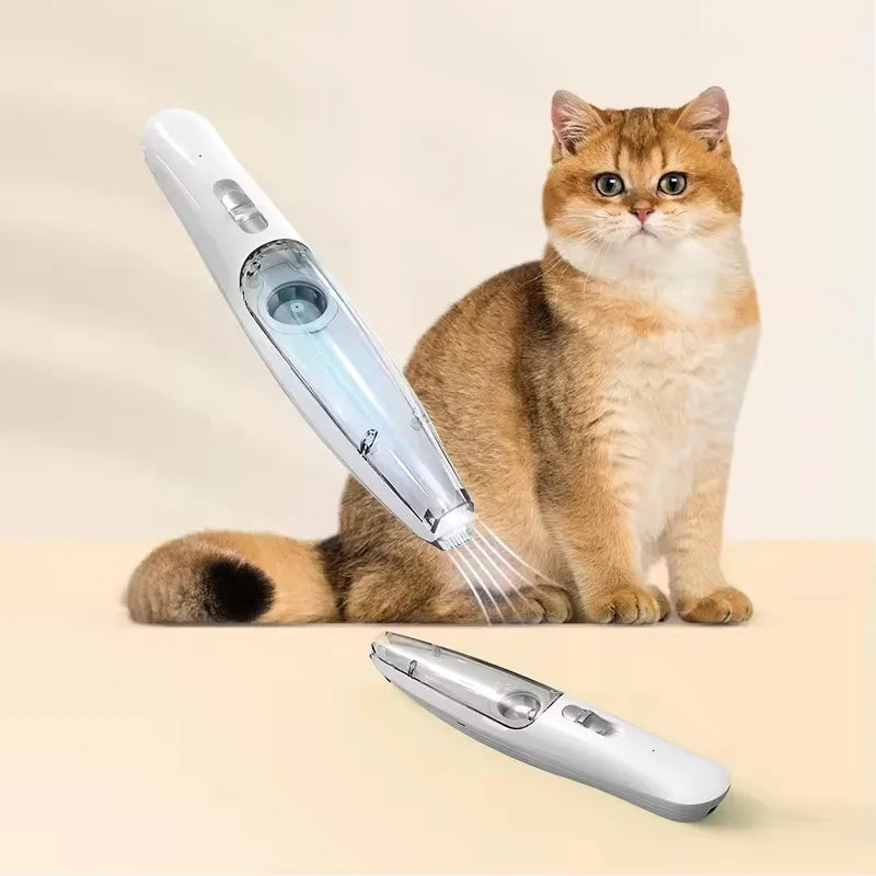 2-in-1 Pet Trimmer with Hair Suction – Quiet Cordless Paw & Ear Groomer for Cats & Dogs