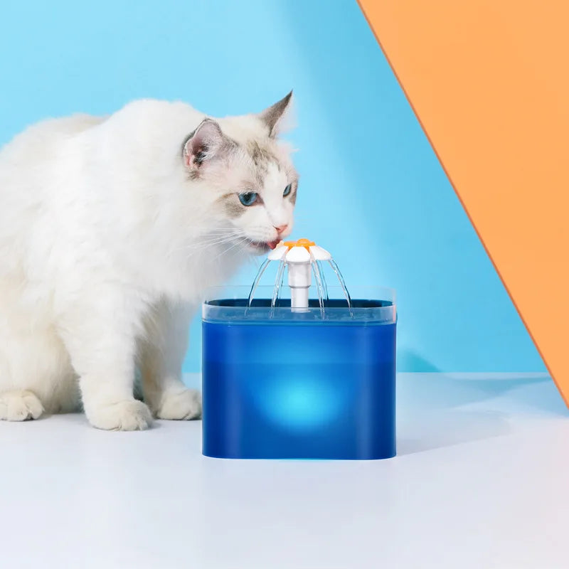 Automatic Cat Water Fountain – 2L Ultra-Quiet LED Pet Drinking Fountain with 4-Stage Filtration