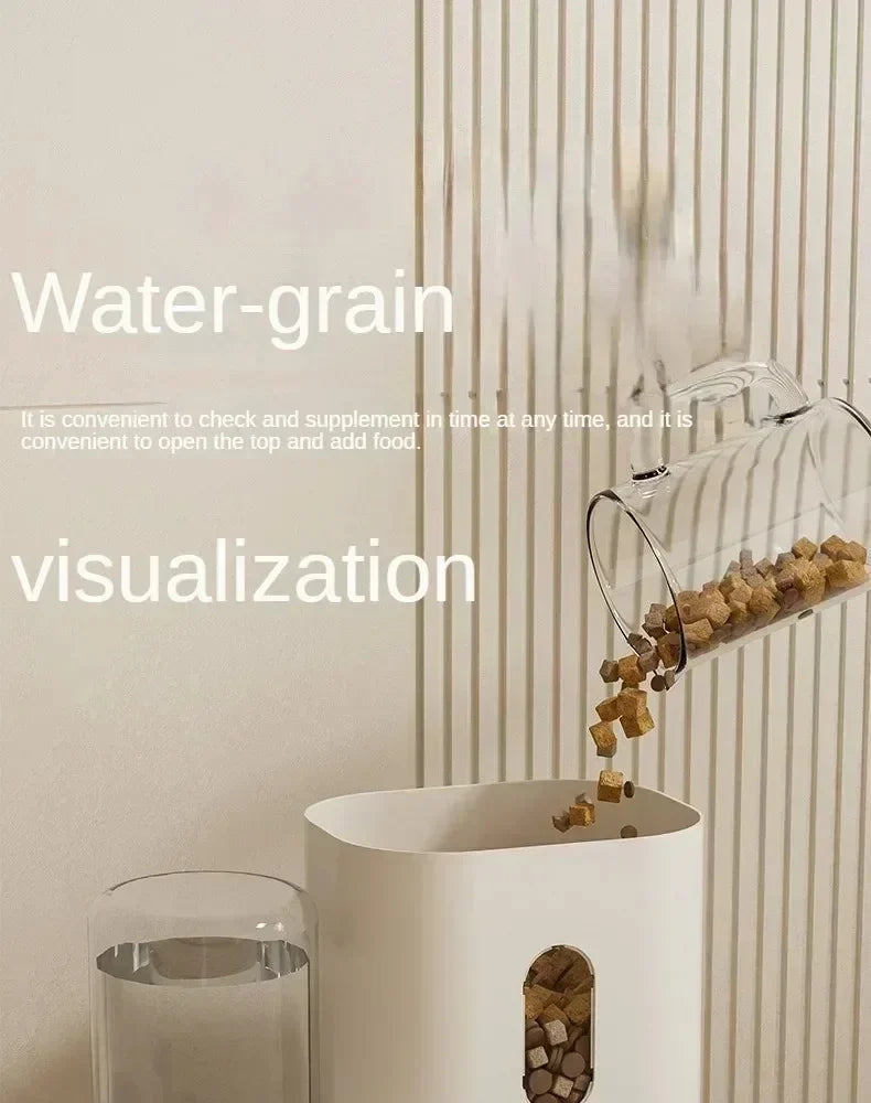 2-in-1 Automatic Pet Feeder & Water Dispenser – Large Capacity Food & Water Station for Cats & Dogs