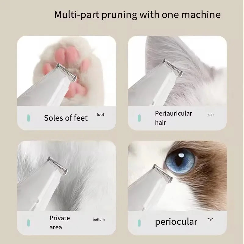 2-in-1 Pet Trimmer with Hair Suction – Quiet Cordless Paw & Ear Groomer for Cats & Dogs