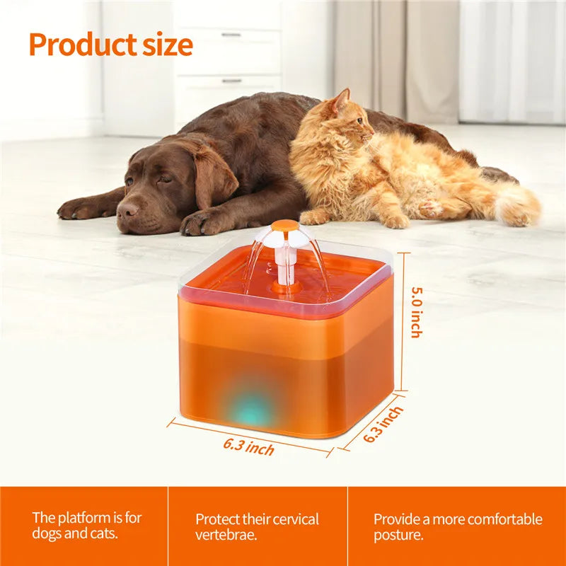 Automatic Cat Water Fountain – 2L Ultra-Quiet LED Pet Drinking Fountain with 4-Stage Filtration