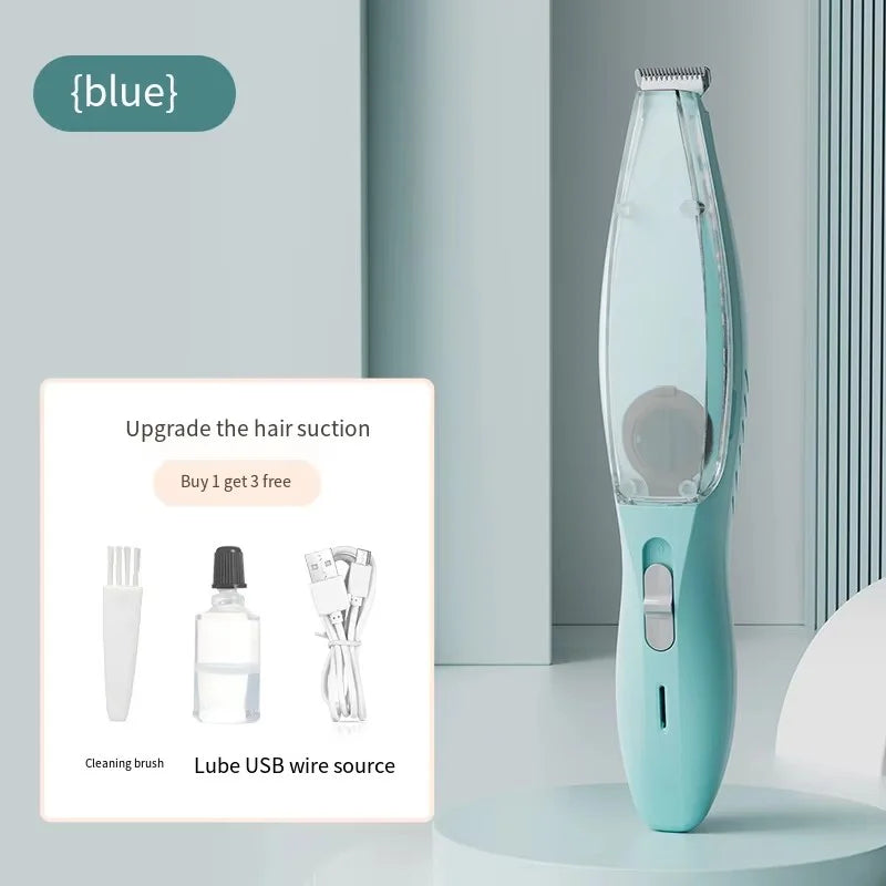 2-in-1 Pet Trimmer with Hair Suction – Quiet Cordless Paw & Ear Groomer for Cats & Dogs